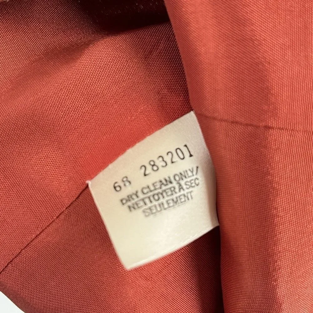 Alfred Sung Vintage Linen Blend Brown Striped Blazer Sz 8 Shoudler Pads - Picture 5 of 7